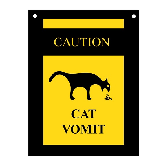 Cat VOMIT Metal Aluminum Sign 8"x10" Funny CAT SIGN - Picture 2 of 2